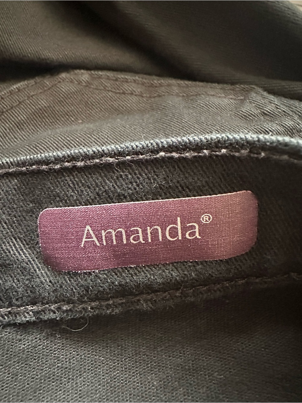 Gloria Vanderbilt Amanda Jeans Black High Rise Tapered Slim Denim Plus Size 16W - Picture 4 of 9